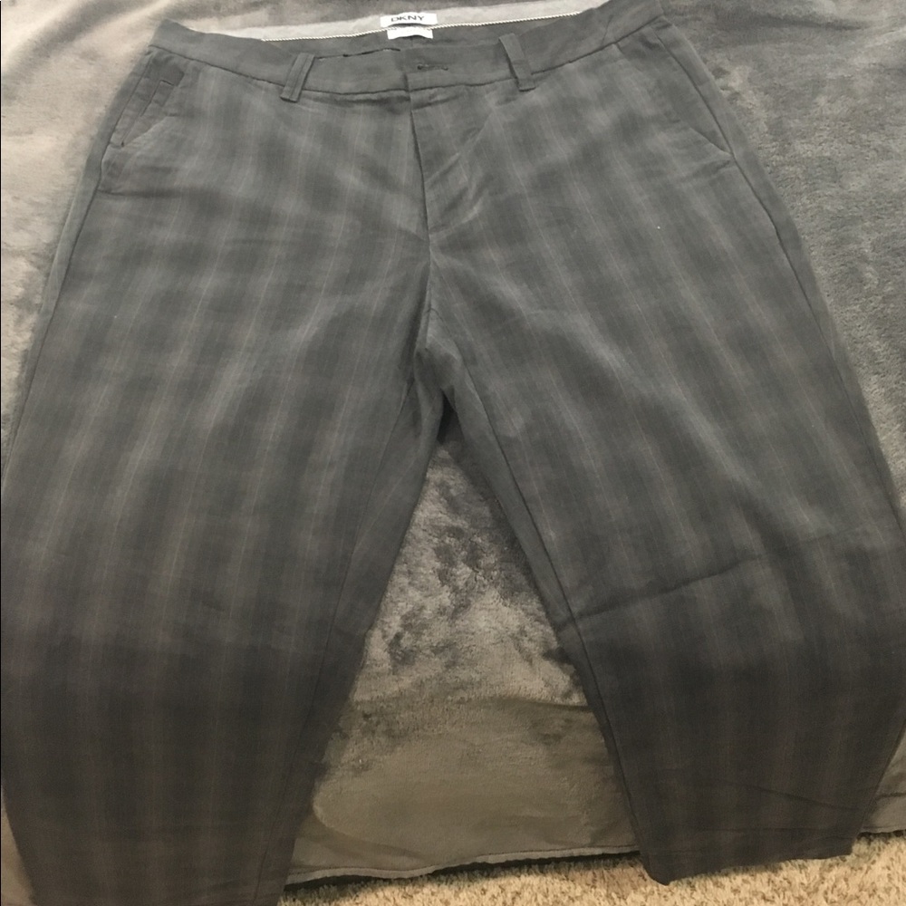 DKNY gray plaid men’s slacks, 34x32